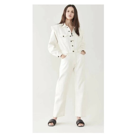 AGOLDE Reyna Denim Jumpsuit Porcelain Sz 4 $348 - Picture 1 of 6